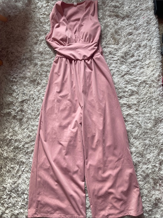 HALARA Pants - HALARA Rose Mauve Sleeveless V-Neck Wide-Leg Jumpsuit